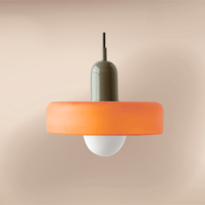 Nordic Glass Bauhaus Chandelier Orange and Olive