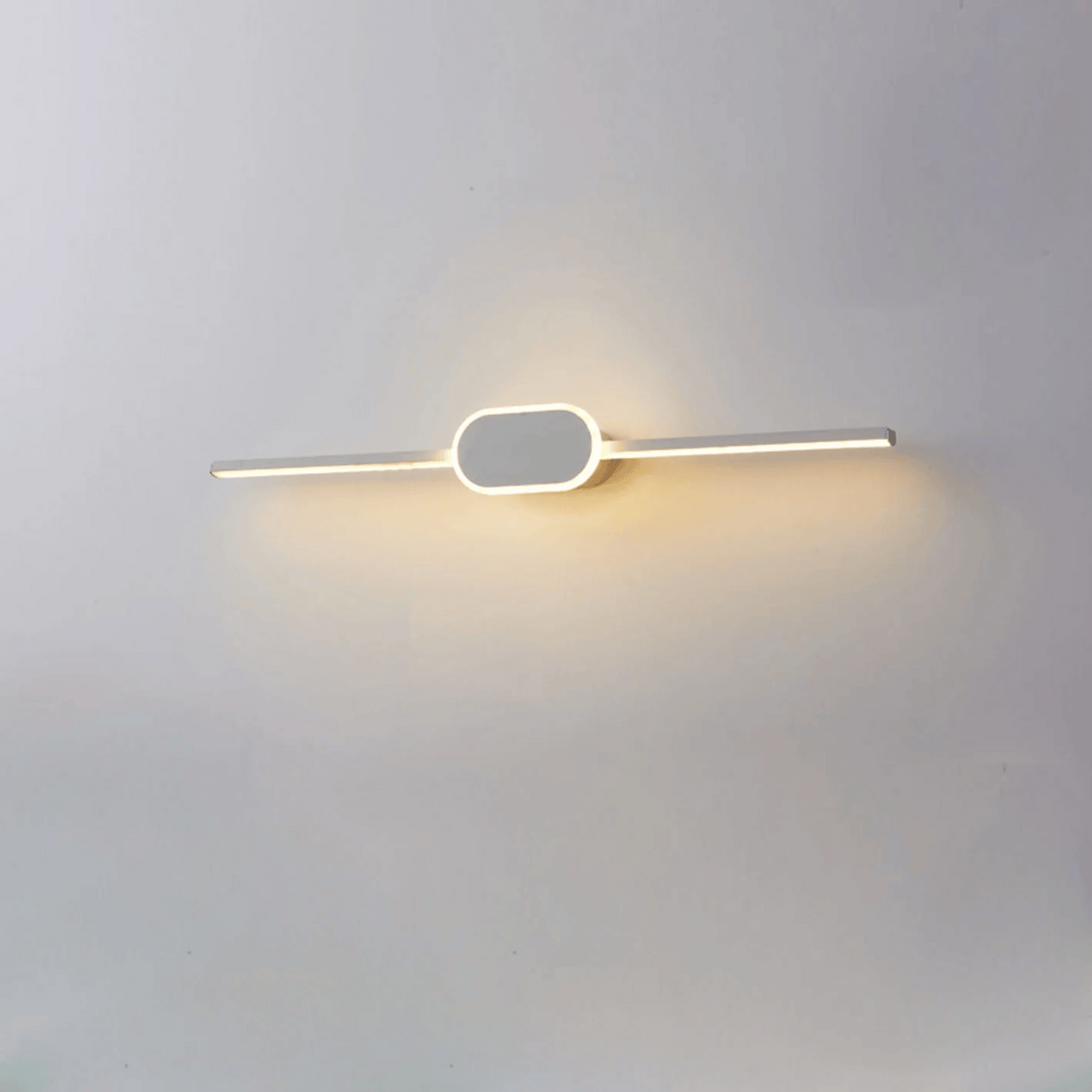 Modern wall light fixture on a gray wall