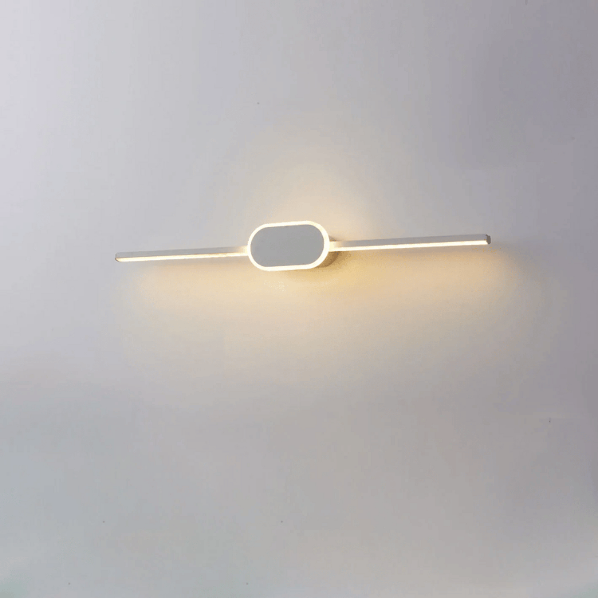 Modern wall light fixture on a gray wall