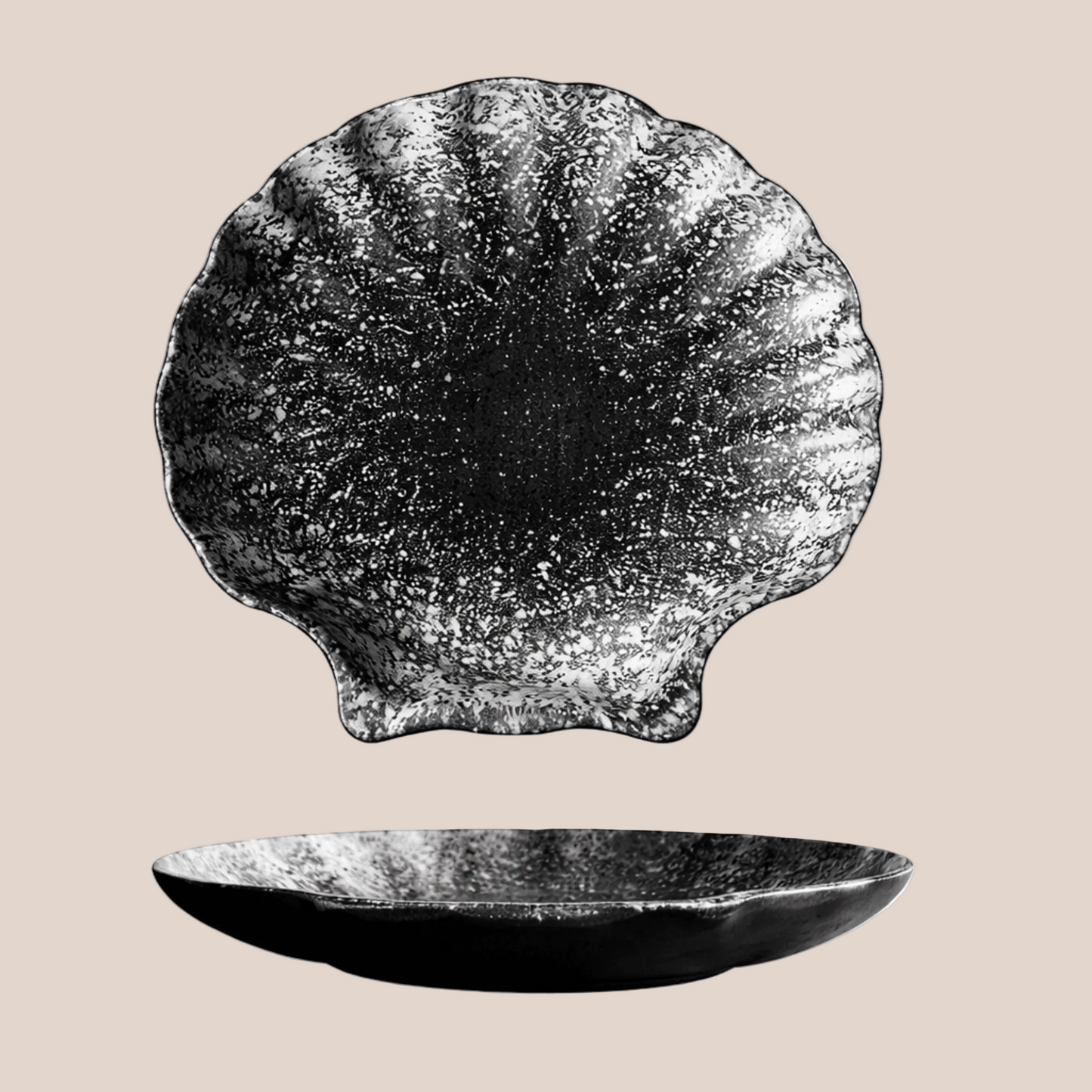 Black stone shell on a white background