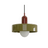 Nordic Glass Bauhaus Chandelier Olive and Red