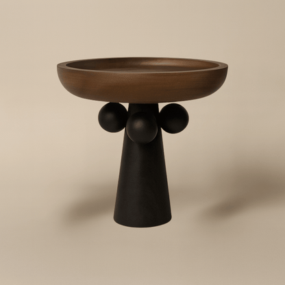 FormaWood Sculptural Wooden Pedestal Tray