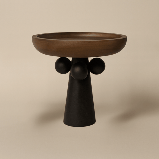 FormaWood Sculptural Wooden Pedestal Tray
