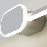 Sunglasses with a geometric lens design on a light gray background