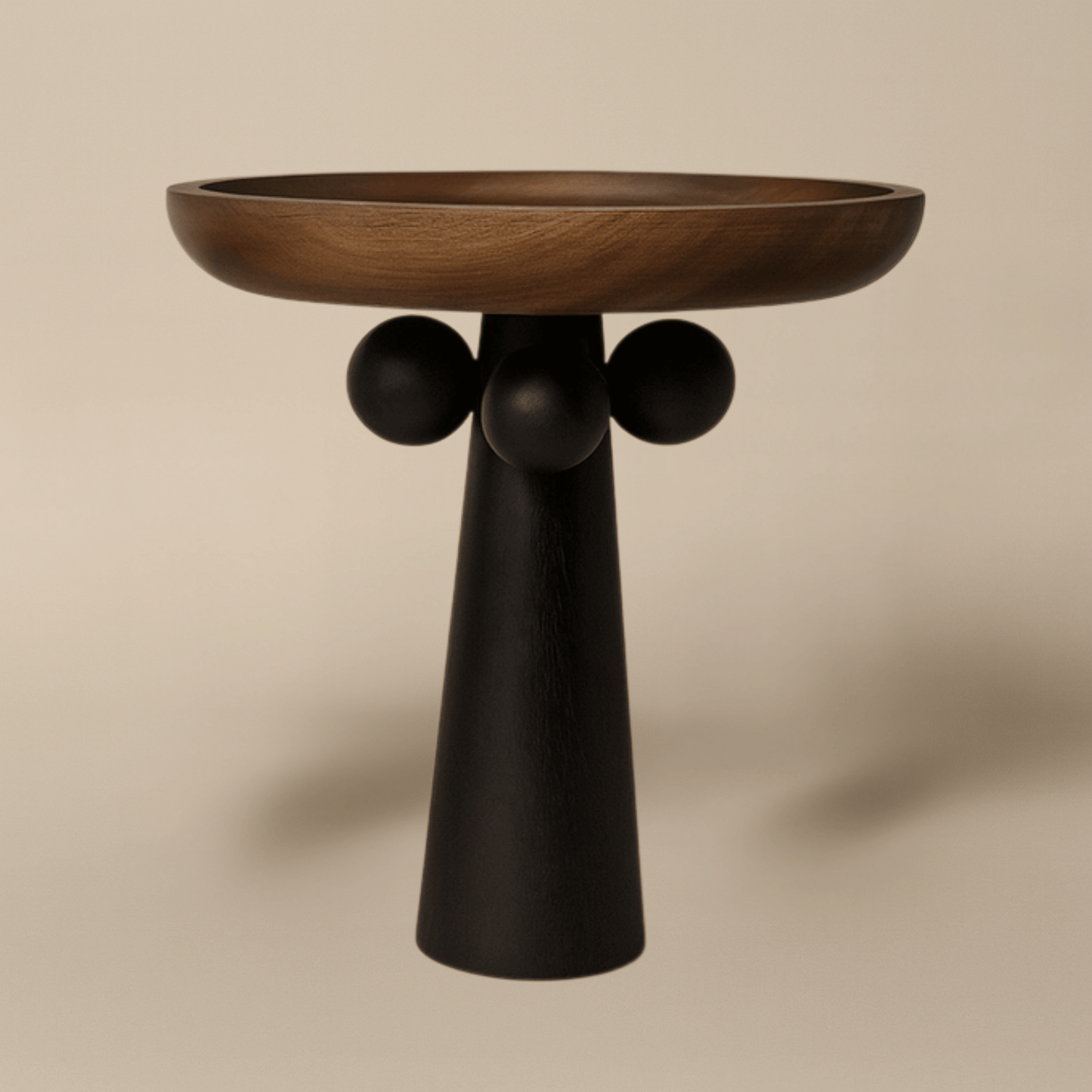 FormaWood Sculptural Wooden Pedestal Tray