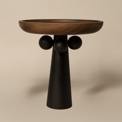 FormaWood Sculptural Wooden Pedestal Tray