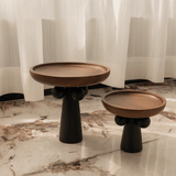 FormaWood Sculptural Wooden Pedestal Tray