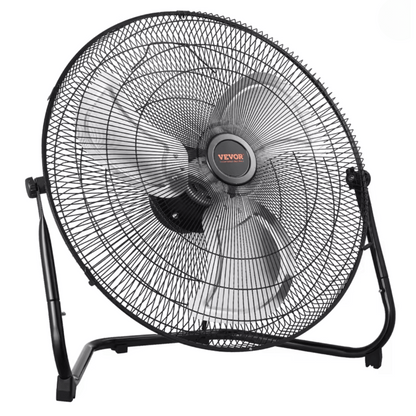 Powerful VEVOR 20 Inch Floor Fan 3 Speeds 360° Adjustable Tilt High-Velocity Industrial Fan for optimal cooling.