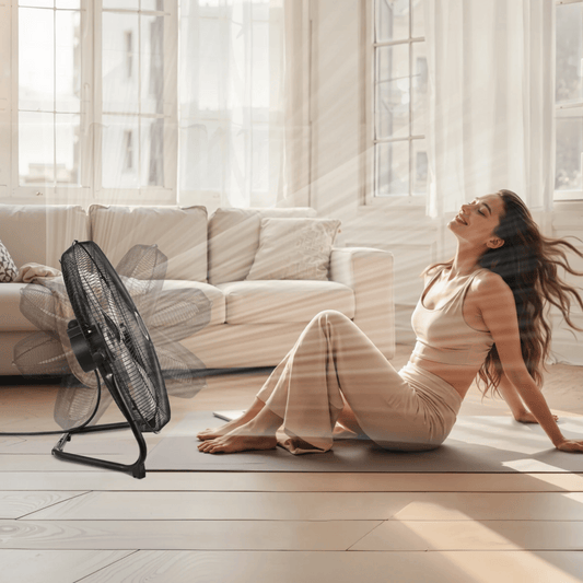 Stay cool with the 20 Inch Floor Fan 3 Speeds 360° Adjustable Tilt High-Velocity Industrial Fan, perfect for any setting.