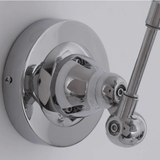 Chrome shower valve and handle on a white background