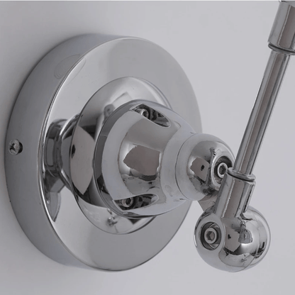 Chrome shower valve and handle on a white background