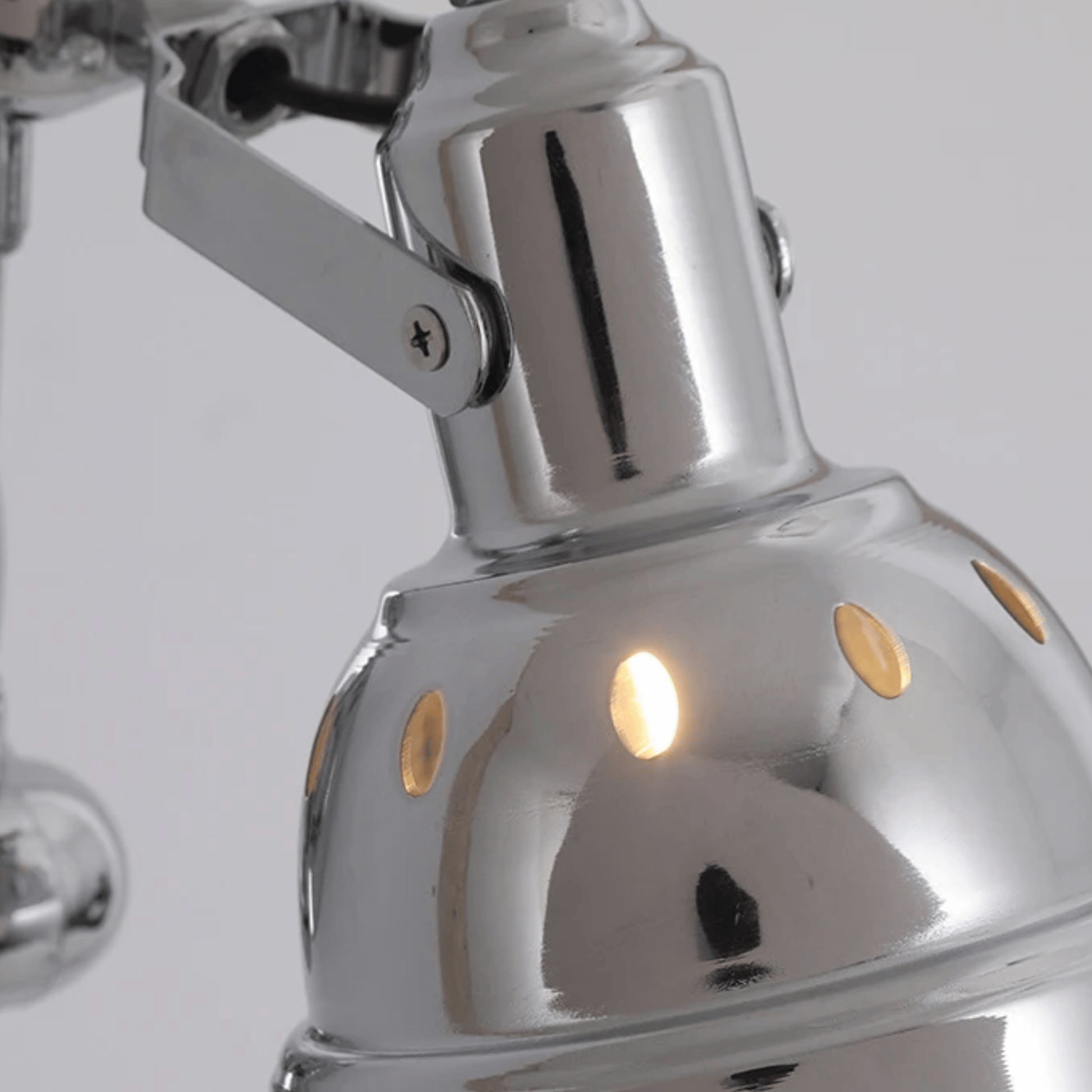 Close-up of a shiny metallic object with reflective surface