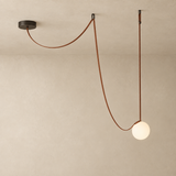 Solenne Leather Strap Globe Chandelier