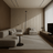 Modern living room with a beige sofa, armchair, and coffee table.
