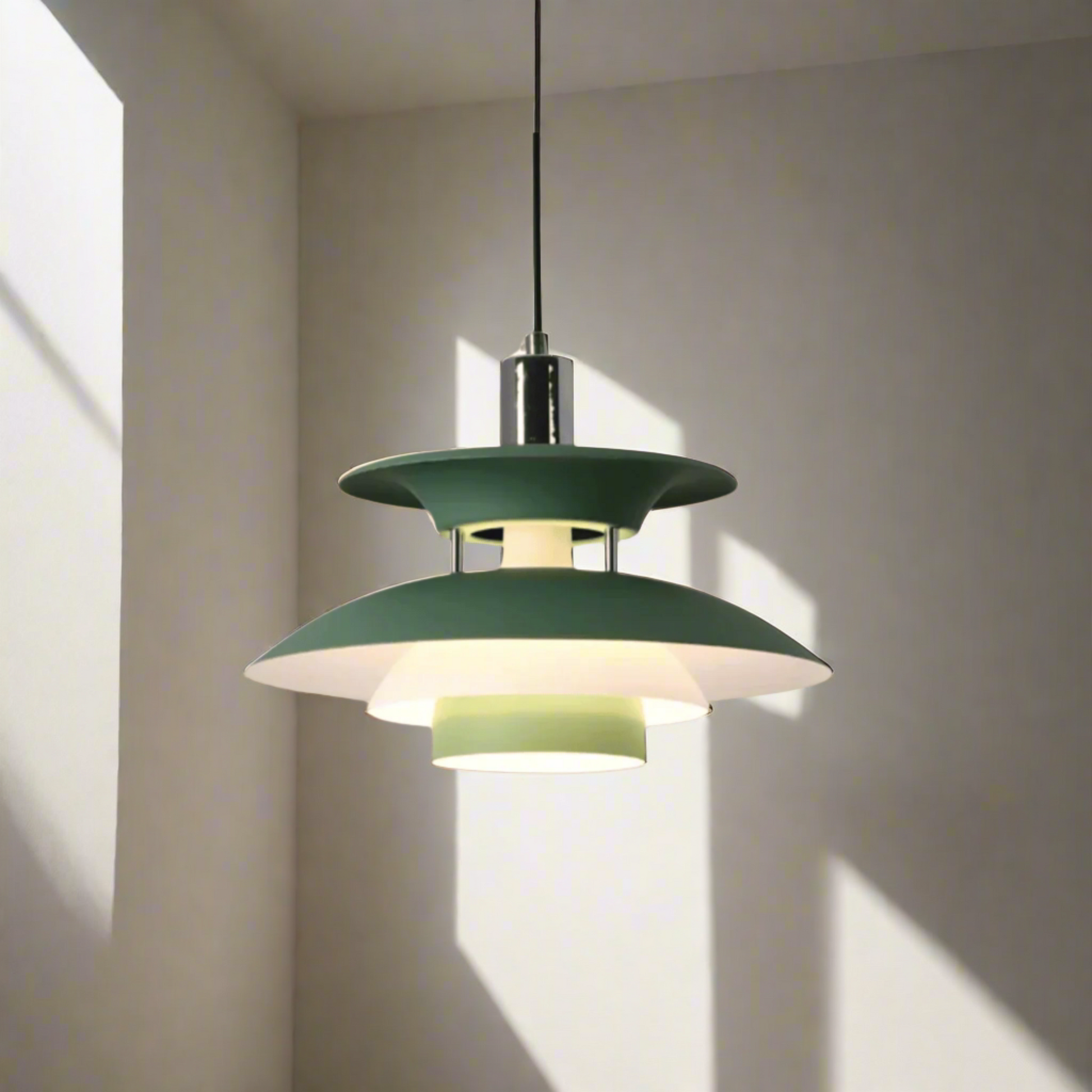 UFO design ceiling lamp in green