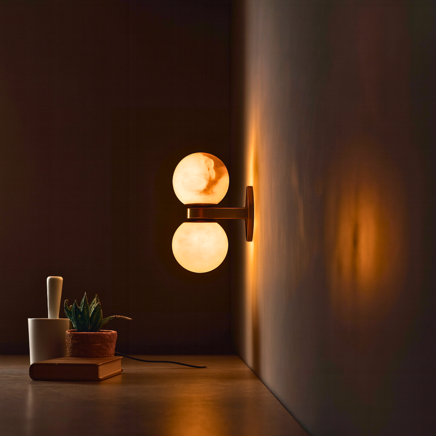 Lunara Marble Wall Lamp – Nordic Dual Globe