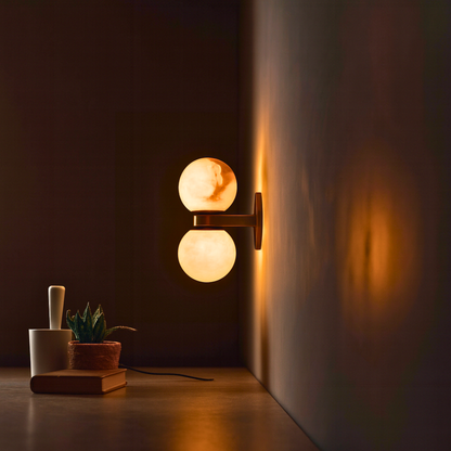 Lunara Marble Wall Lamp – Nordic Dual Globe