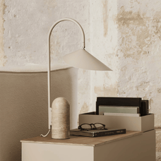 Nordora Arc Table Lamp – Danish Minimalist Marble & Metal LED Desk Light | Baskoraa