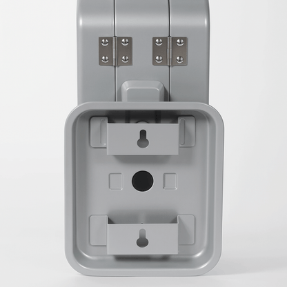 Gray plastic wall mount bracket on a white background