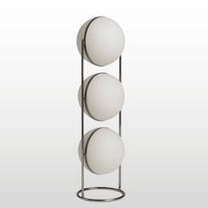 Orbelle Bauhaus Floor Lamp – Modern Chrome & Acrylic Globe Light — floor lamp from alternate angle