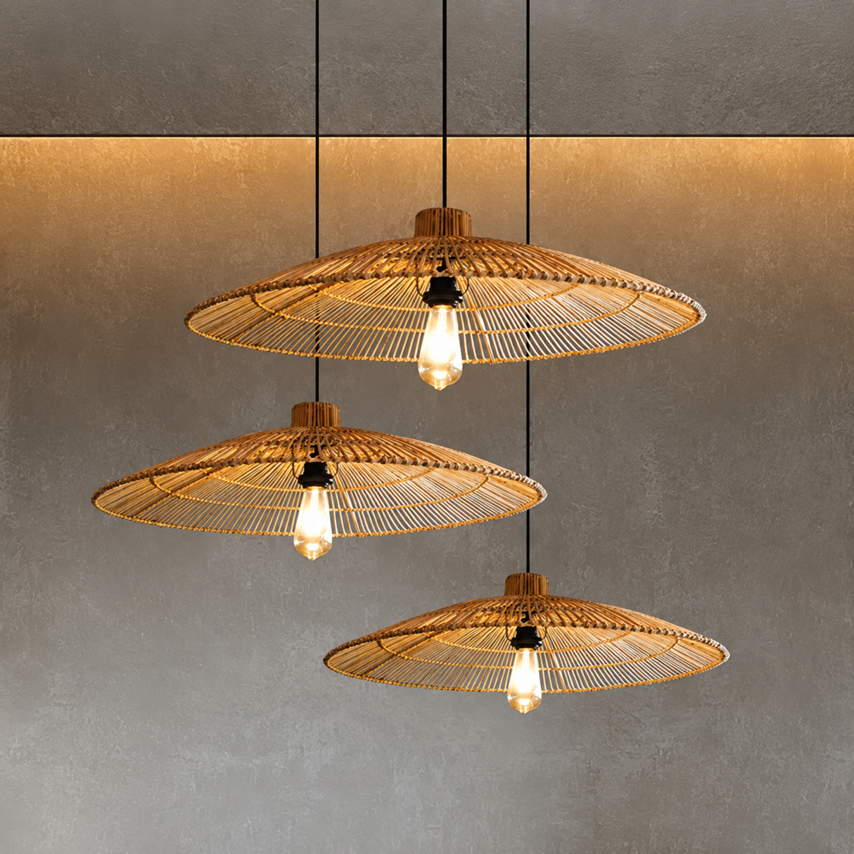 Skandira Shade Umbrella Handmade Rattan Lamp