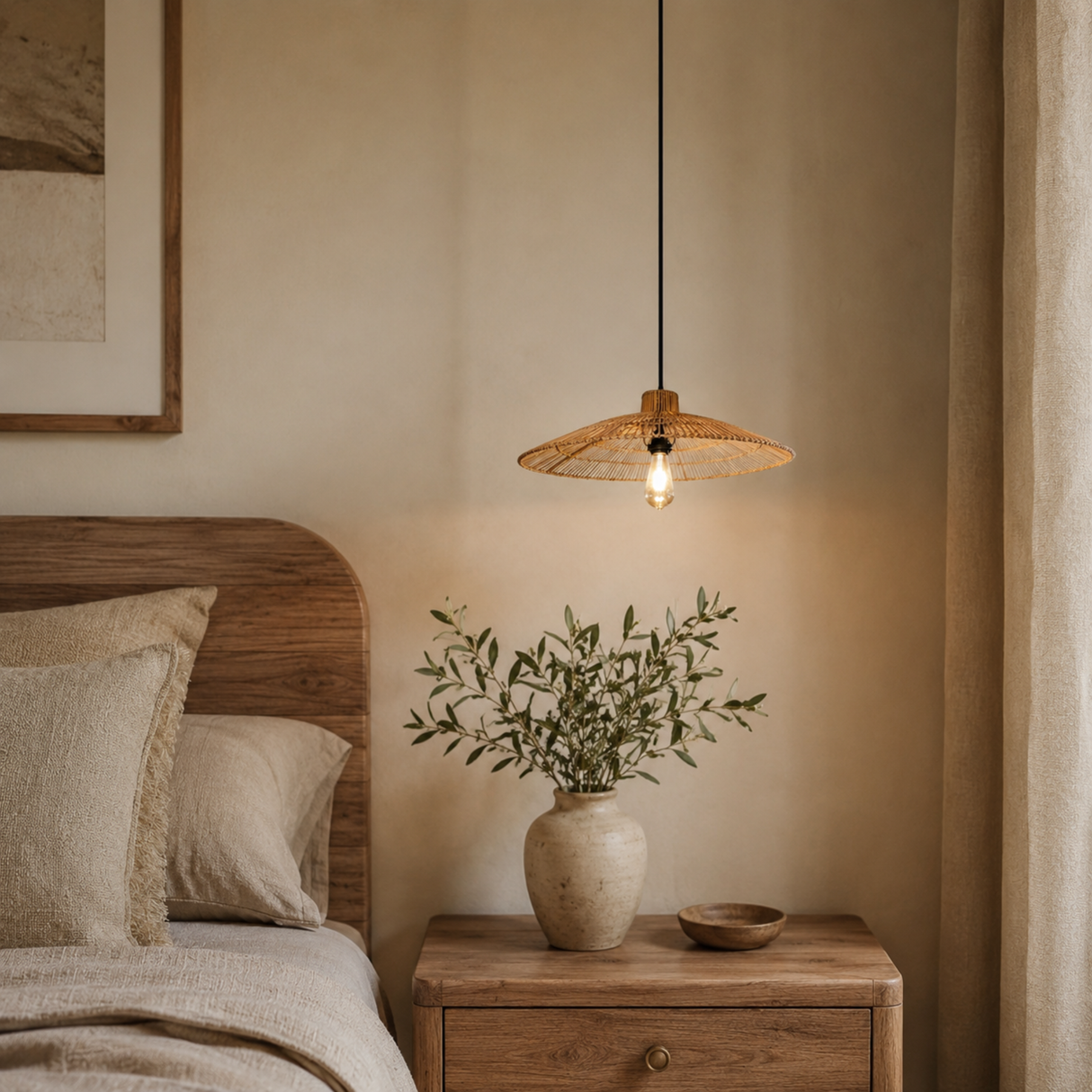 Skandira Shade Umbrella Handmade Rattan Lamp