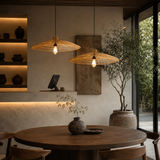 Skandira Shade Umbrella Handmade Rattan Lamp | Baskoraa