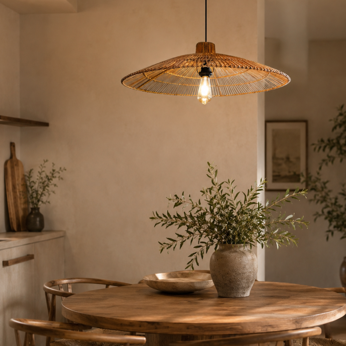 Skandira Shade Umbrella Handmade Rattan Lamp