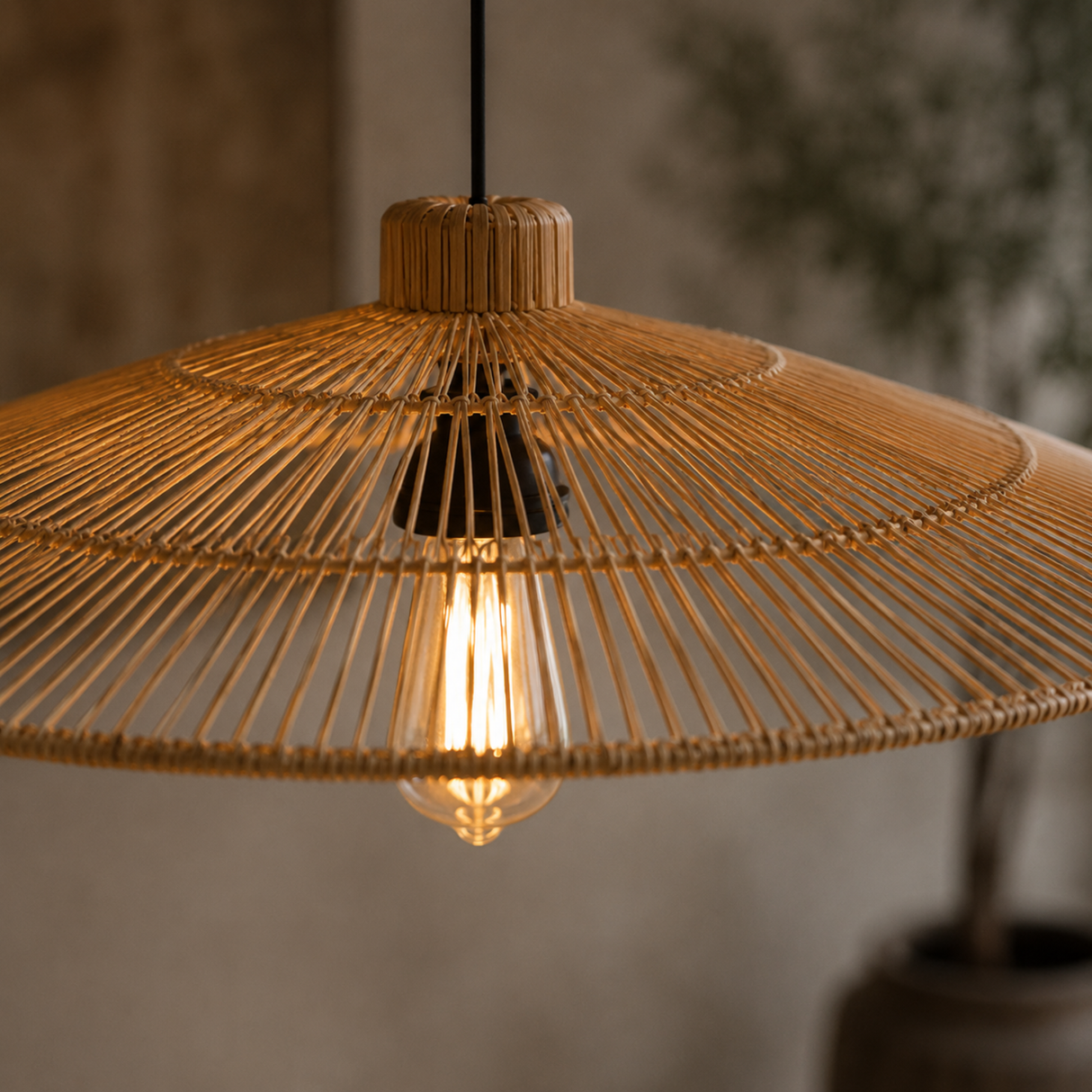 Skandira Shade Umbrella Handmade Rattan Lamp