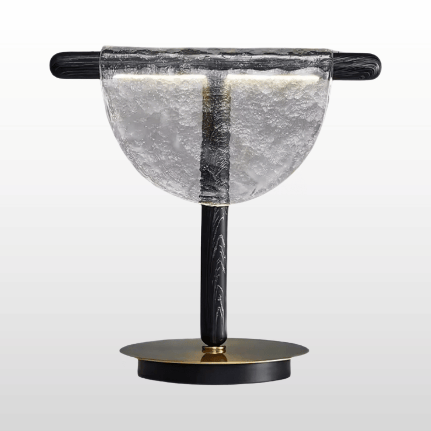 Decorative lamp with marble-like finish on a white background