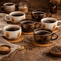 Kairo Ceramic Latte Bowl Set (6 Pieces)