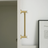Lunette Brown Marble & Brass Cabinet Handle