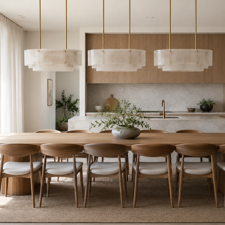 Lunovra Layered Glass Linear Chandelier