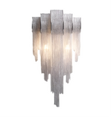 Decorative silver luxury wall chandelier on white background