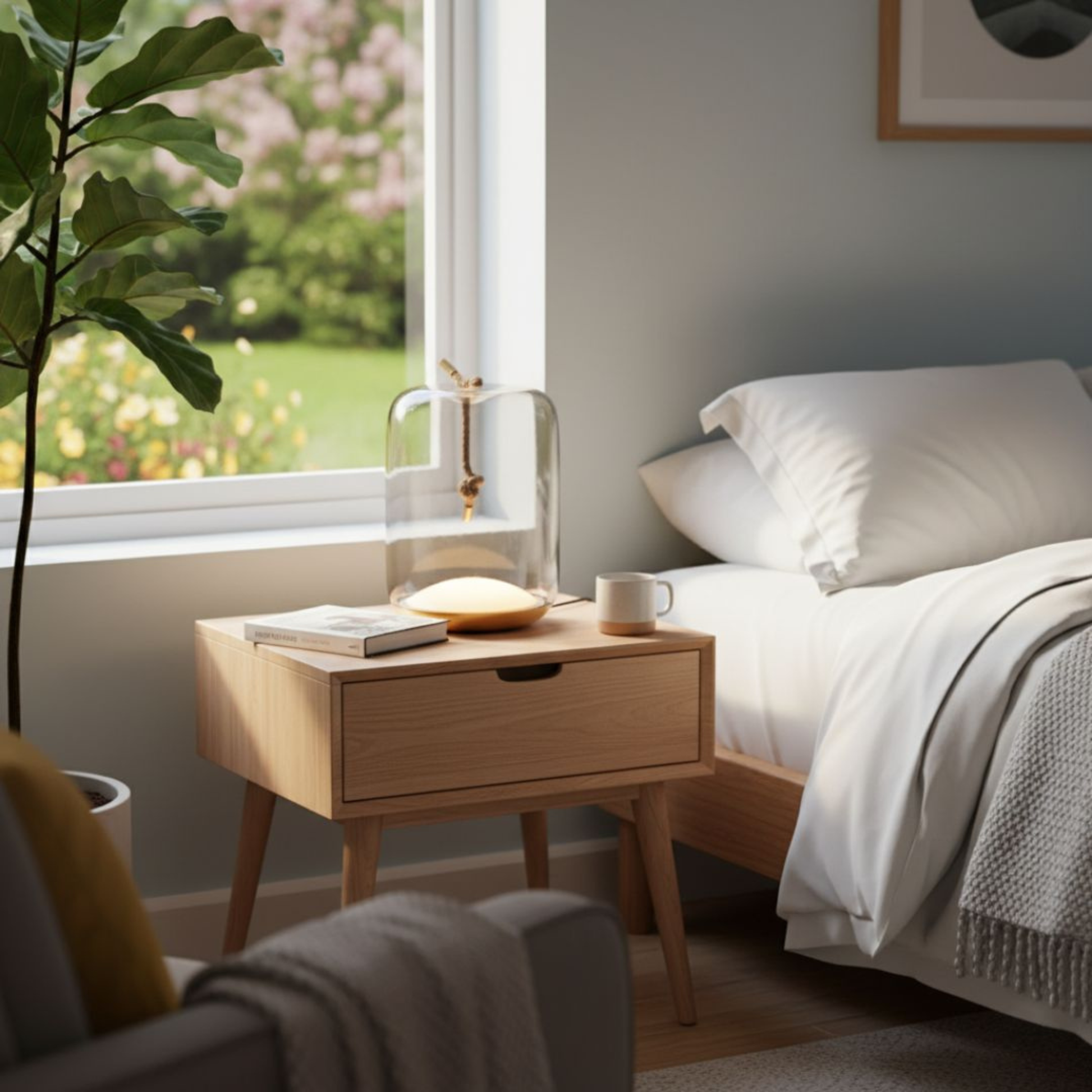 Modern Bedside Lamp with Warm Glow