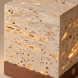 Caelia Travertine Cube Night Light