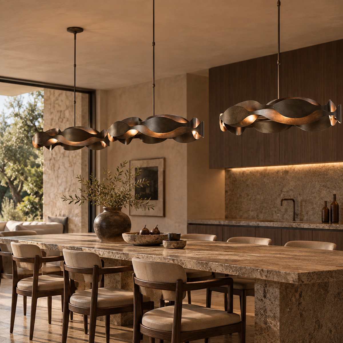 Ondelle Sculptural Ribbon Chandelier