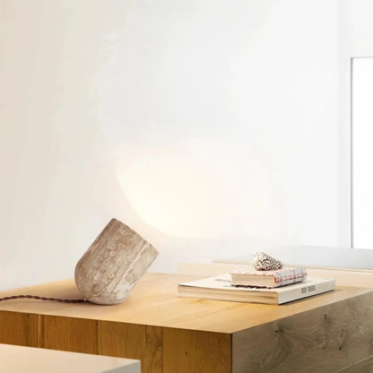 CavaGlow Travertine Table Lamp