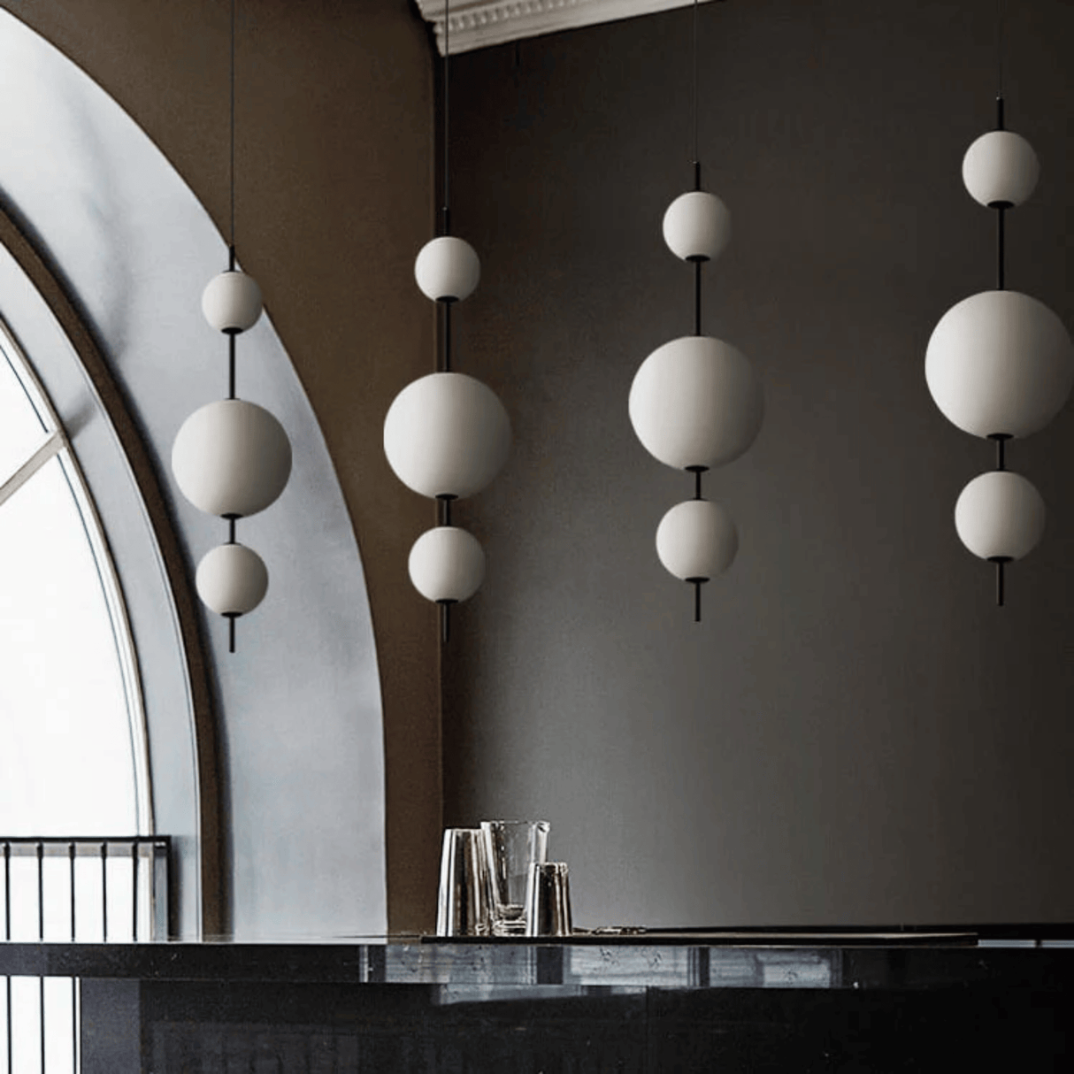 Arlo Modern White Glass Ball Pendant