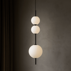 Arlo Modern White Glass Ball Pendant — minimalist pendant light by Baskoraa