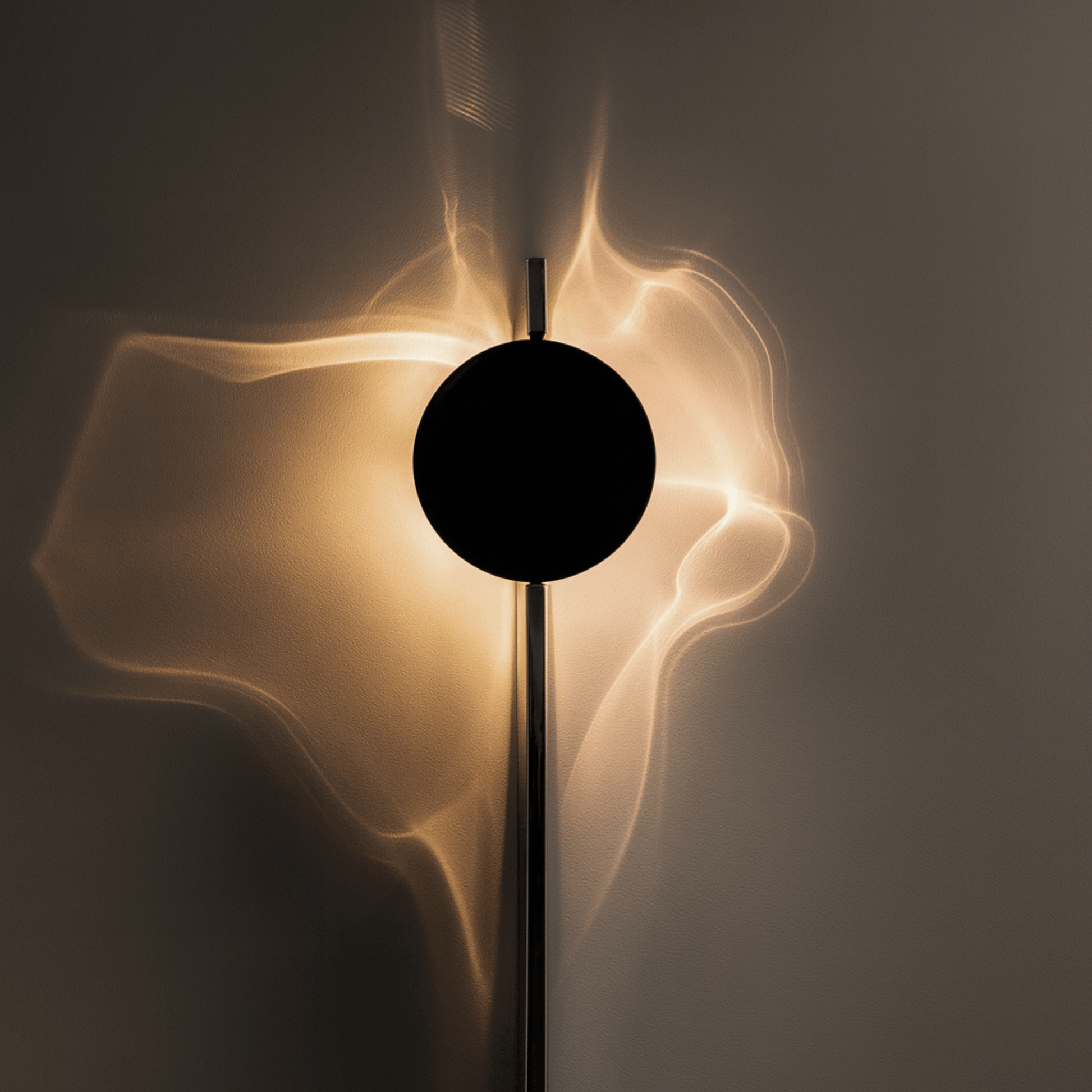 Abstract design with a black circle in the center on a dark background