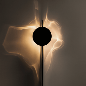 Abstract design with a black circle in the center on a dark background
