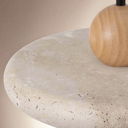 Close-up of a concrete surface with a wooden base on a white background