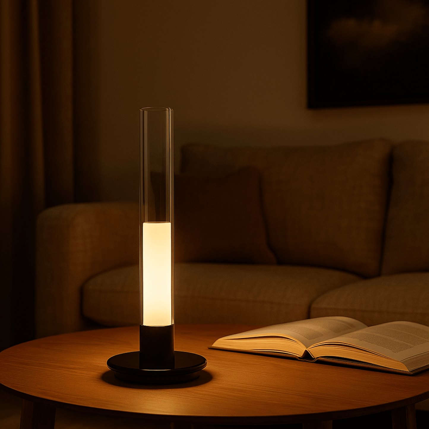 Aurélo Candlelight Lamp – USB Rechargeable Glass & Aluminum Table Light