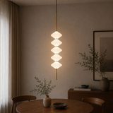 Aurelia Gold & White Glass Totem Pendant Light