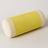Yellow cylindrical pillow with white ends on a light gray background