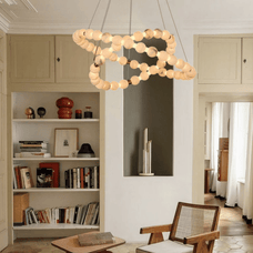 LustraMarble Dual Halo LED Chandelier – Gold Hardware | Baskoraa