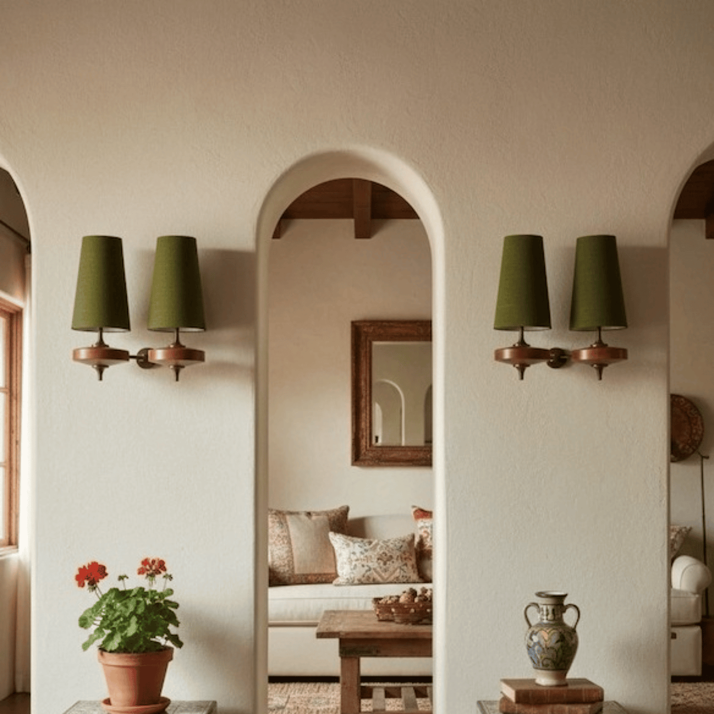 Auralis Dual Khaki  Fabric Wall Lamp