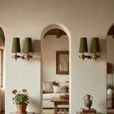 Auralis Dual Khaki  Fabric Wall Lamp