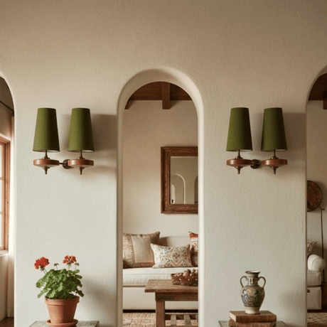 Auralis Dual Khaki  Fabric Wall Lamp
